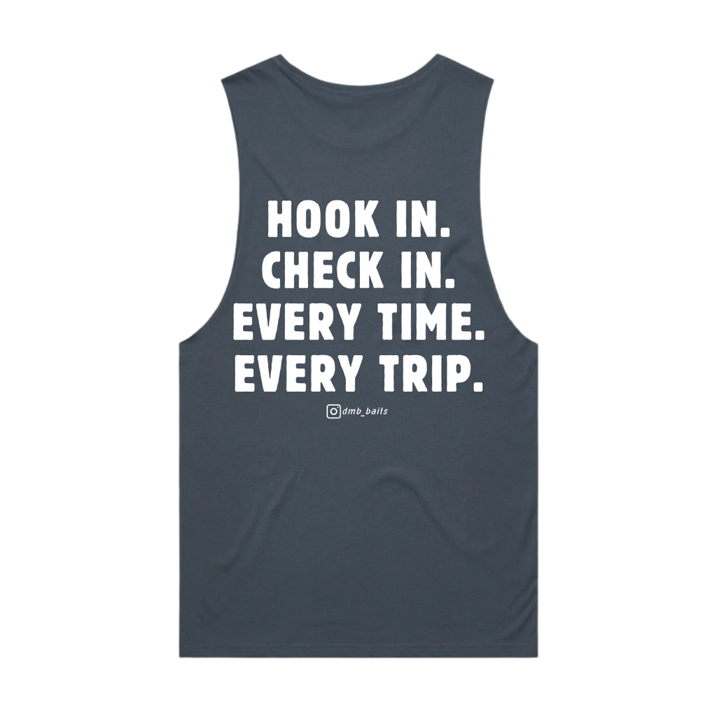 **PRE-SALE** The Check In Singlet - Petrol Blue