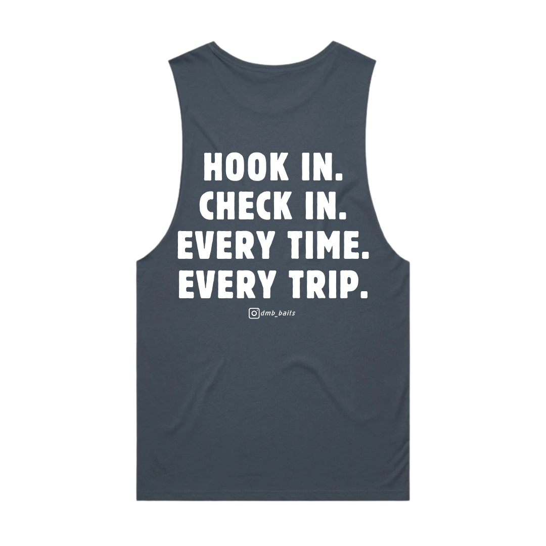 **PRE-SALE** The Check In Singlet - Petrol Blue