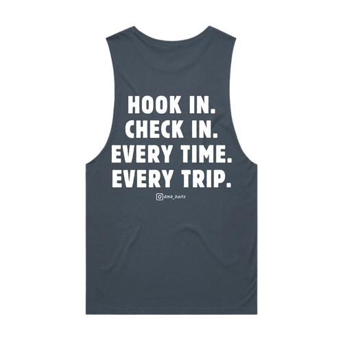 **PRE-SALE** The Check In Singlet - Petrol Blue